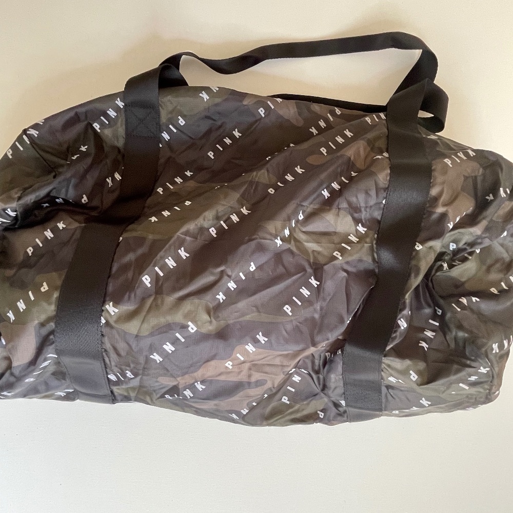 Pink Cameo Duffle Bag that folds up
